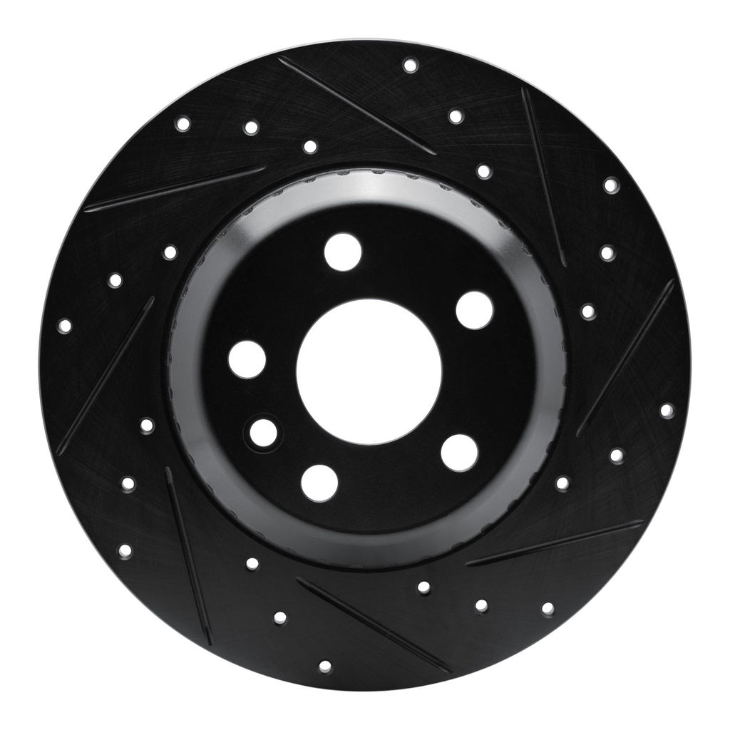 Dynamic Friction 633-11034R - Drilled and Slotted Black Zinc Brake Rotor