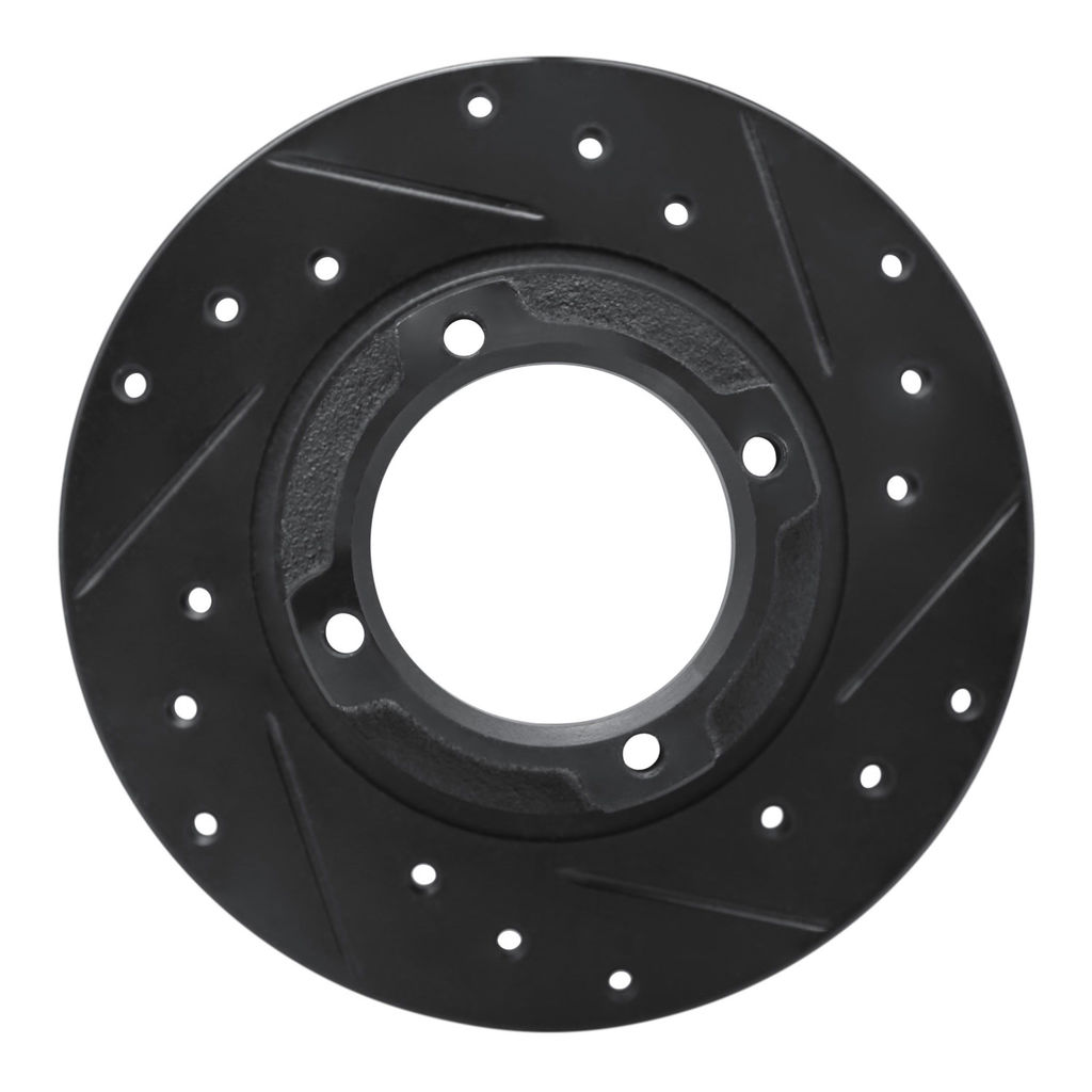 Dynamic Friction 633-13001R - Drilled and Slotted Black Zinc Brake Rotor