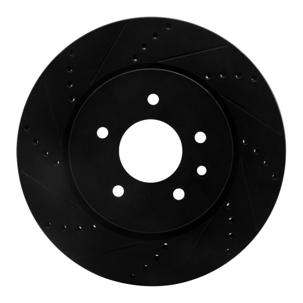 Dynamic Friction 633-20017L - Drilled and Slotted Black Zinc Brake Rotor
