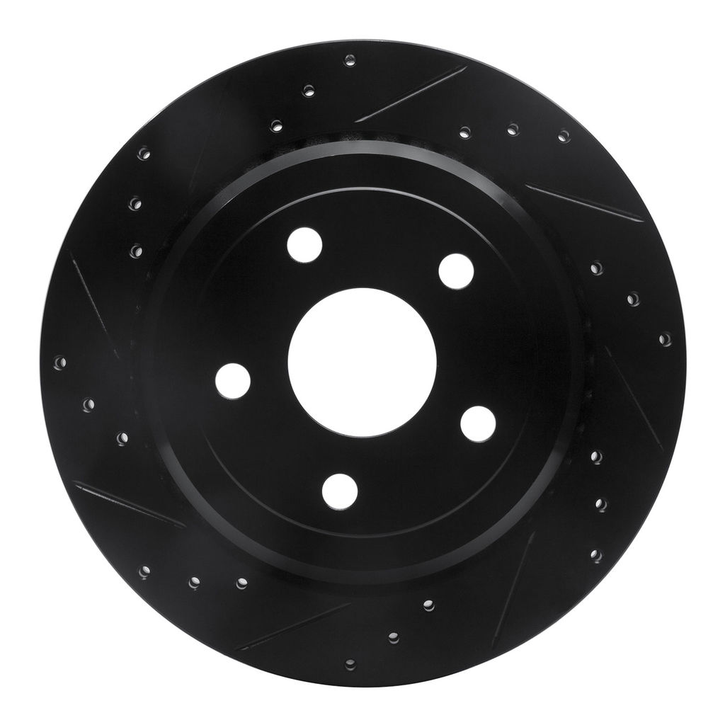 Dynamic Friction 633-42006L - Drilled and Slotted Black Zinc Brake Rotor
