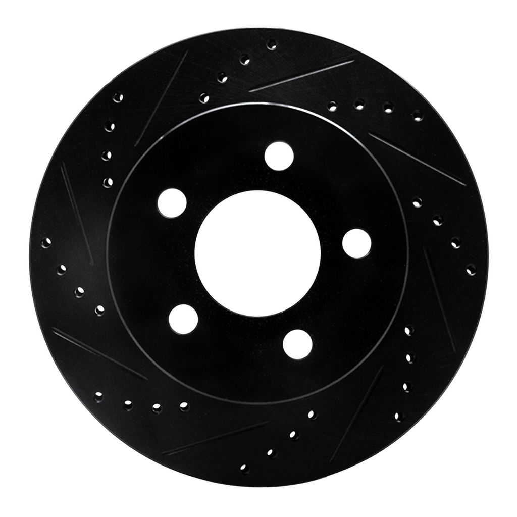 Dynamic Friction 633-42026L - Drilled and Slotted Black Zinc Brake Rotor