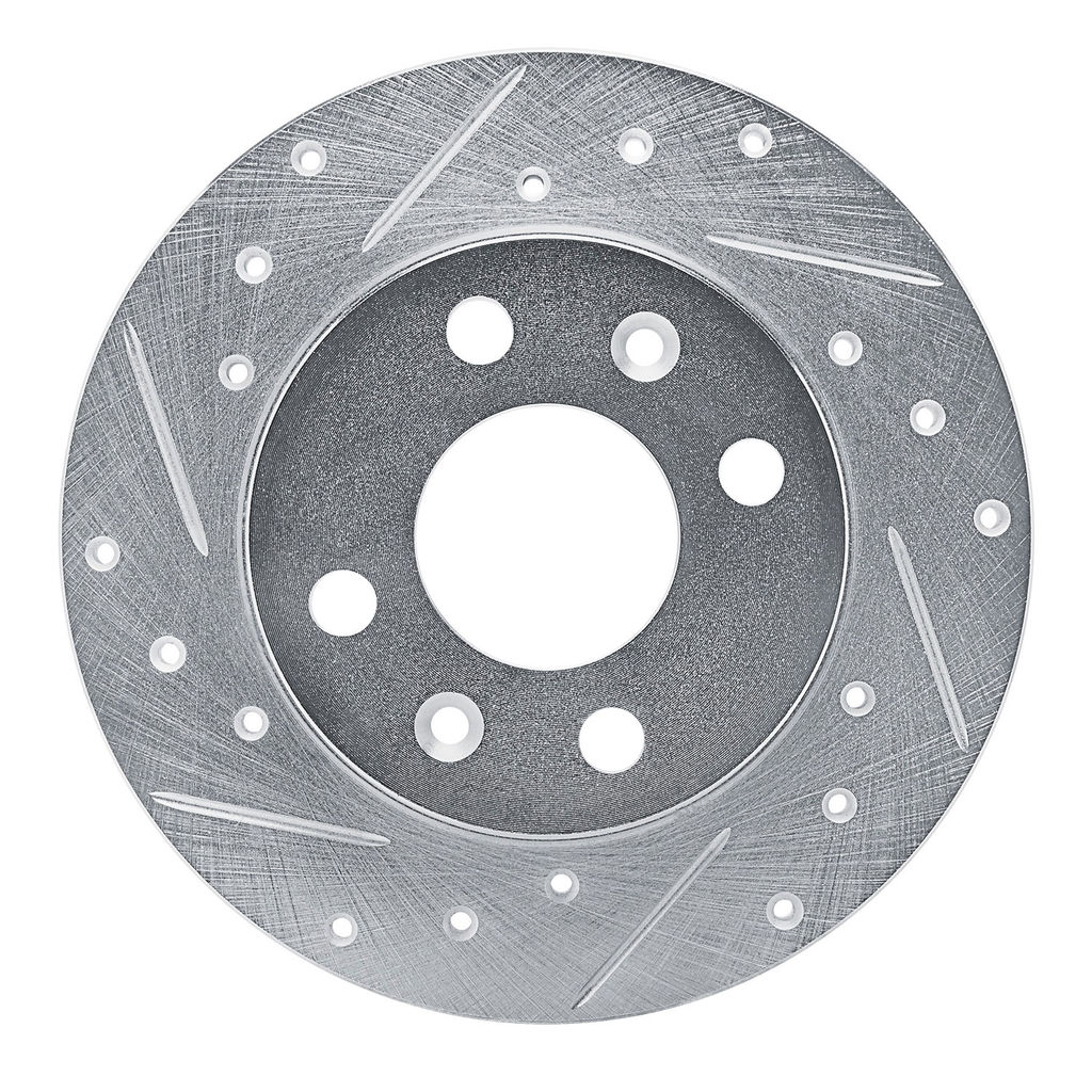 Dynamic Friction 631-23003L - Drilled and Slotted Silver Zinc Brake Rotor