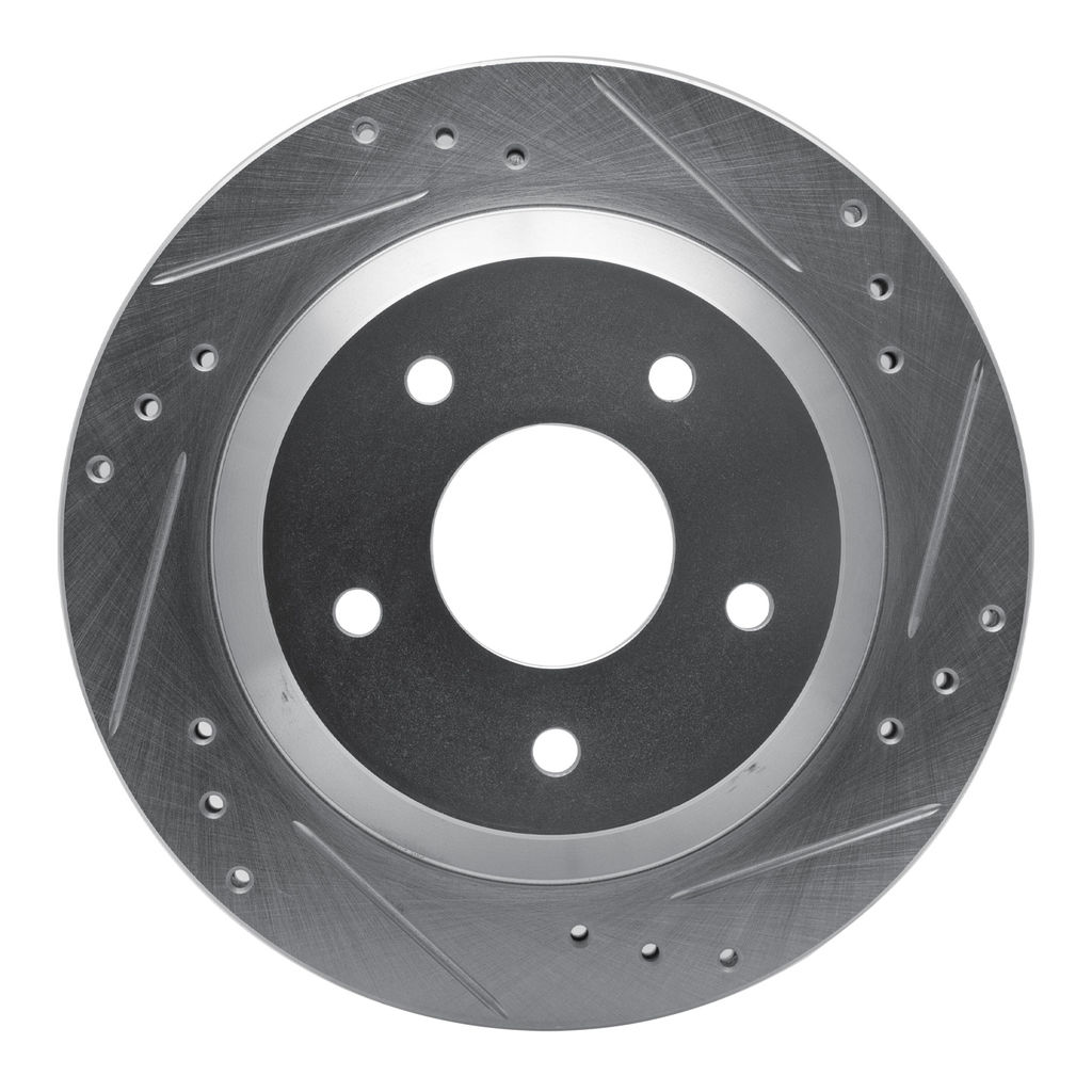 Dynamic Friction 631-52006R - Drilled and Slotted Silver Zinc Brake Rotor