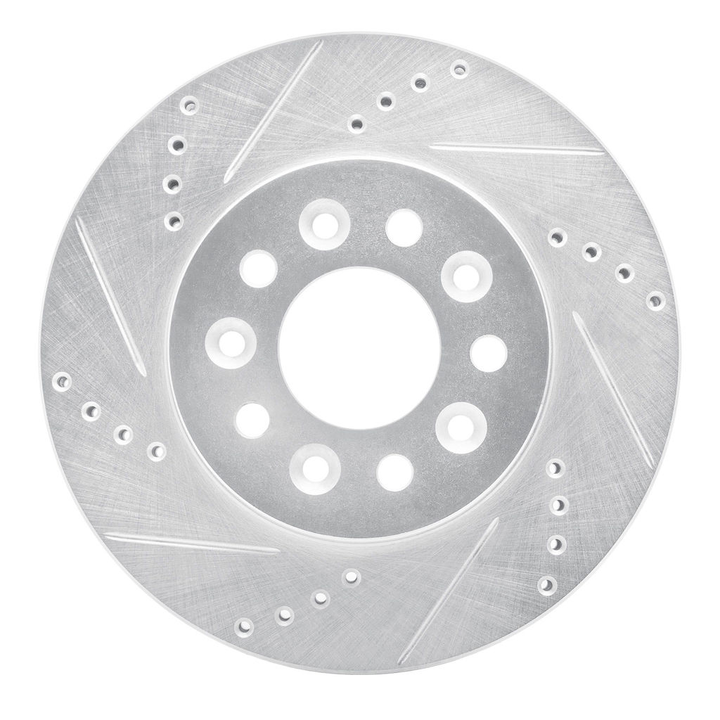 Dynamic Friction 631-54086L - Drilled and Slotted Silver Zinc Brake Rotor