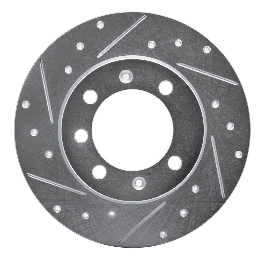 Dynamic Friction 631-65000L - Drilled and Slotted Silver Zinc Brake Rotor