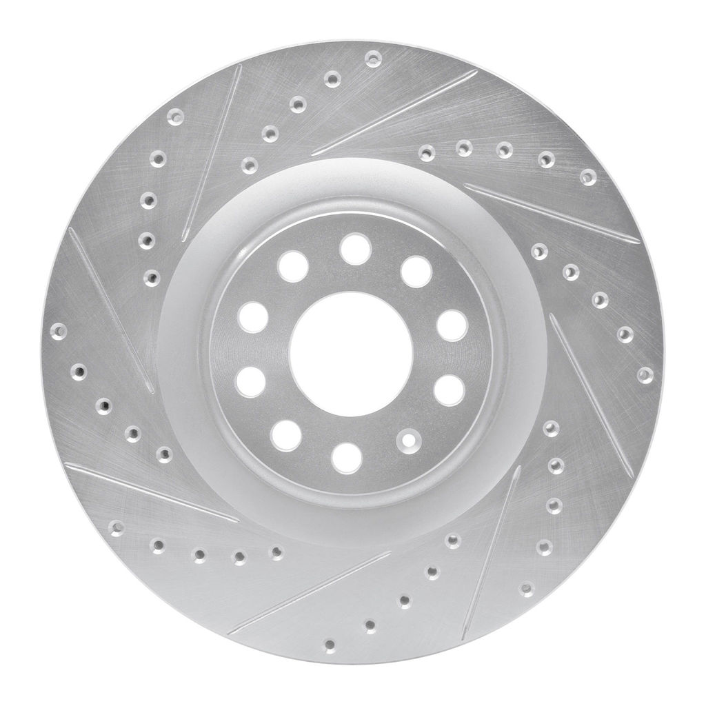 Dynamic Friction 631-74029L - Drilled and Slotted Silver Zinc Brake Rotor