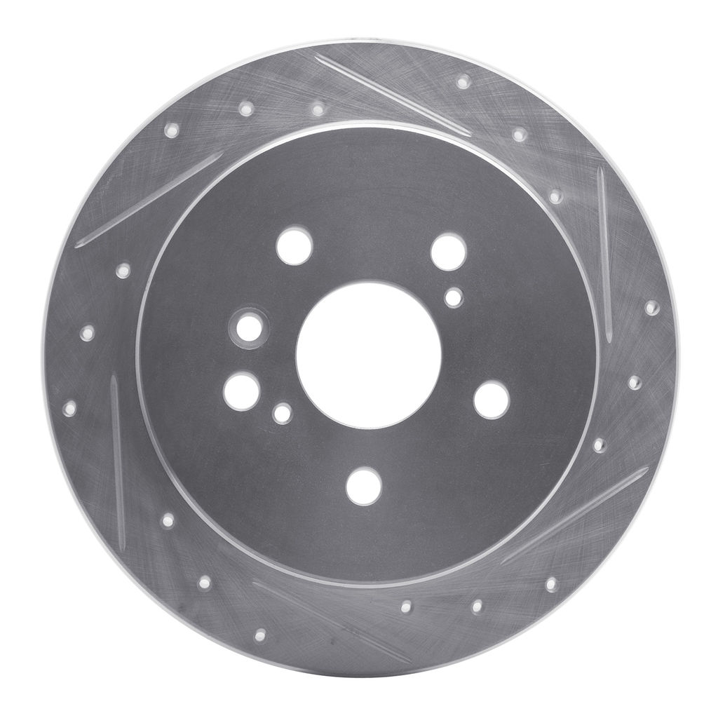 Dynamic Friction 631-76131R - Drilled and Slotted Silver Zinc Brake Rotor