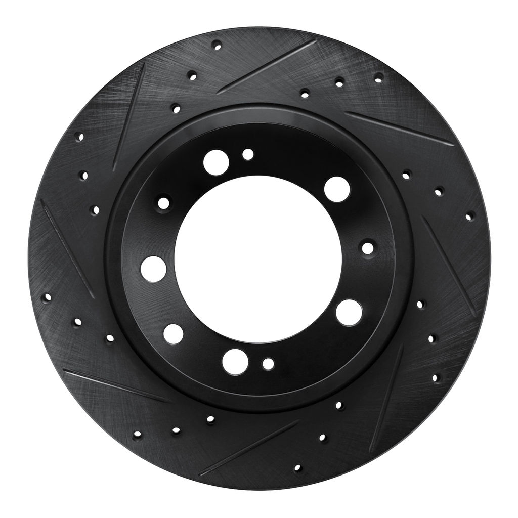 Dynamic Friction 633-02020L - Drilled and Slotted Black Zinc Brake Rotor