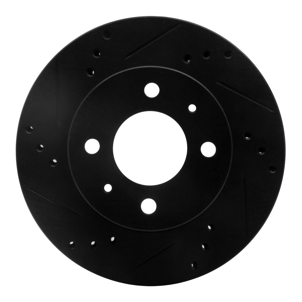 Dynamic Friction 633-03012L - Drilled and Slotted Black Zinc Brake Rotor