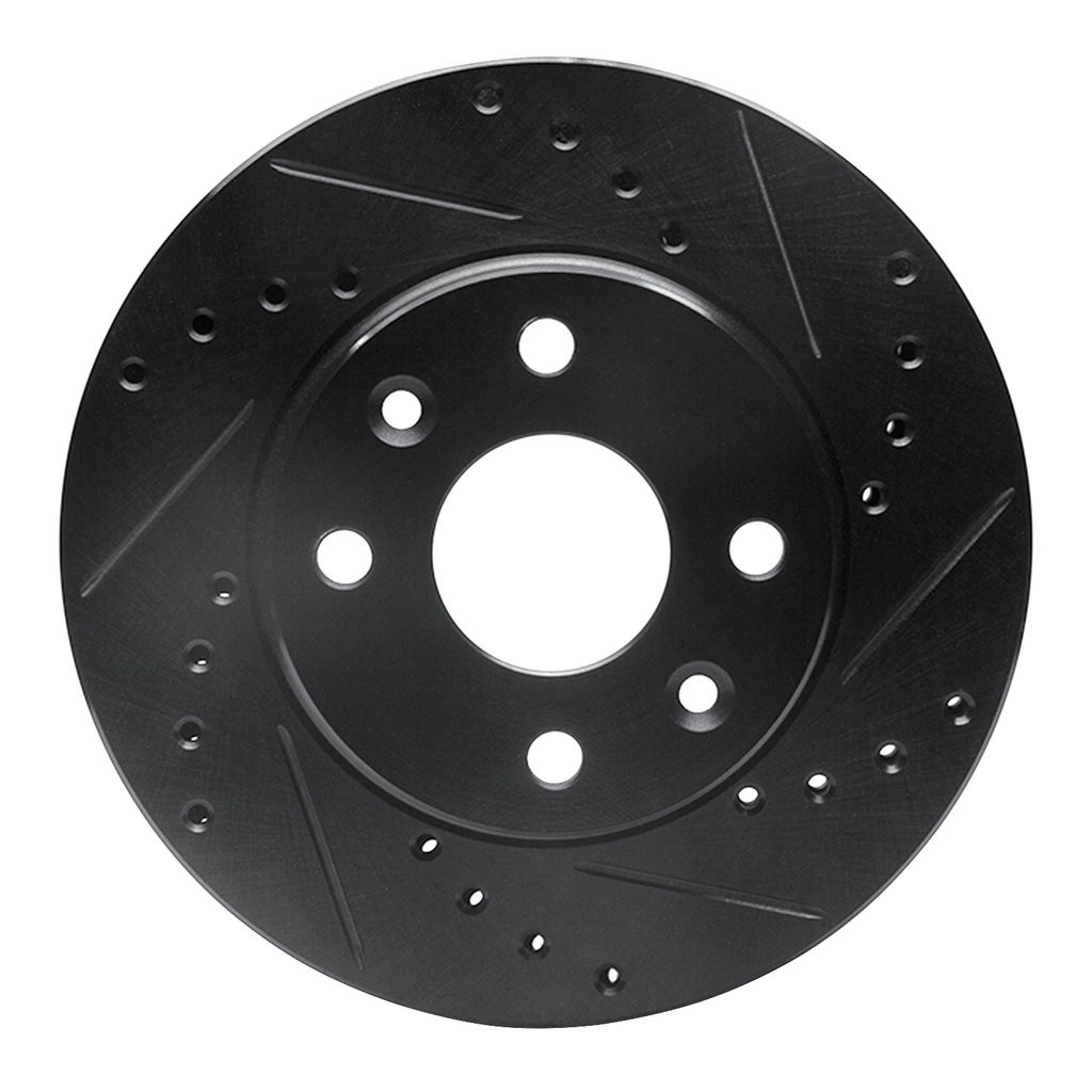 Dynamic Friction 633-21005R - Drilled and Slotted Black Zinc Brake Rotor