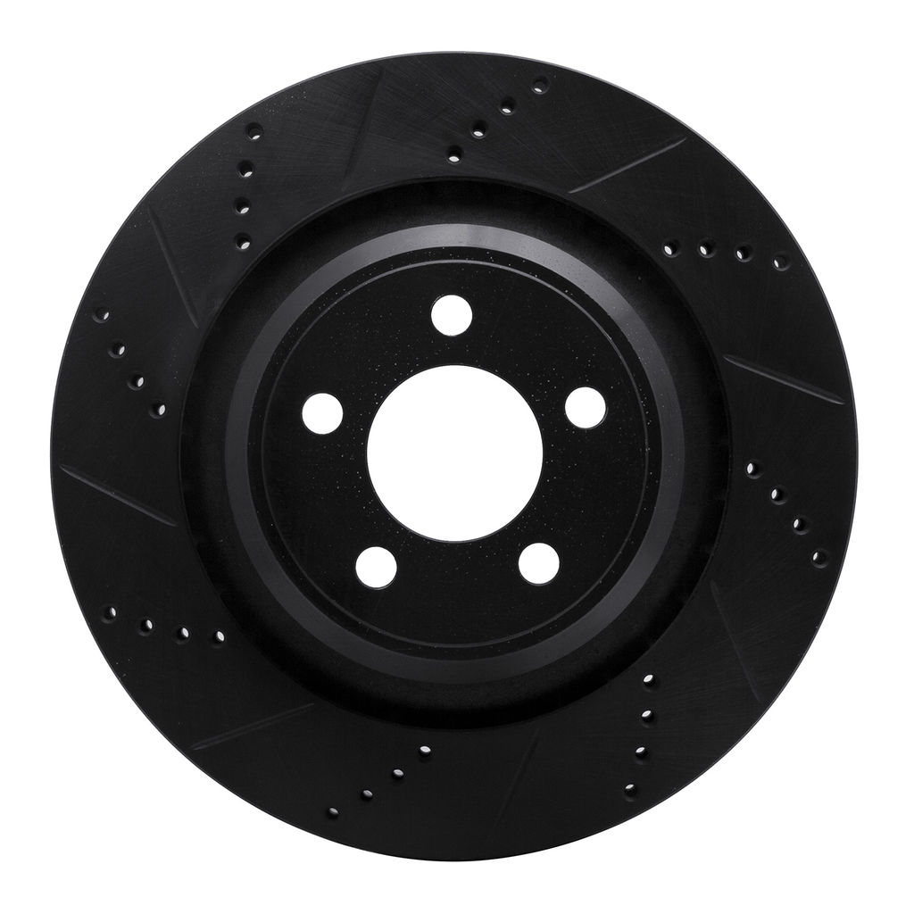 Dynamic Friction 633-39020L - Drilled and Slotted Black Zinc Brake Rotor