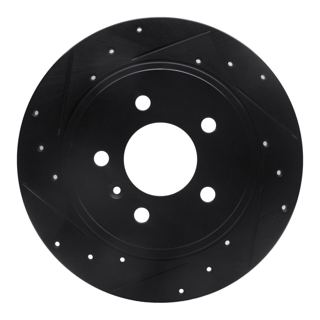 Dynamic Friction 633-45013L - Drilled and Slotted Black Zinc Brake Rotor