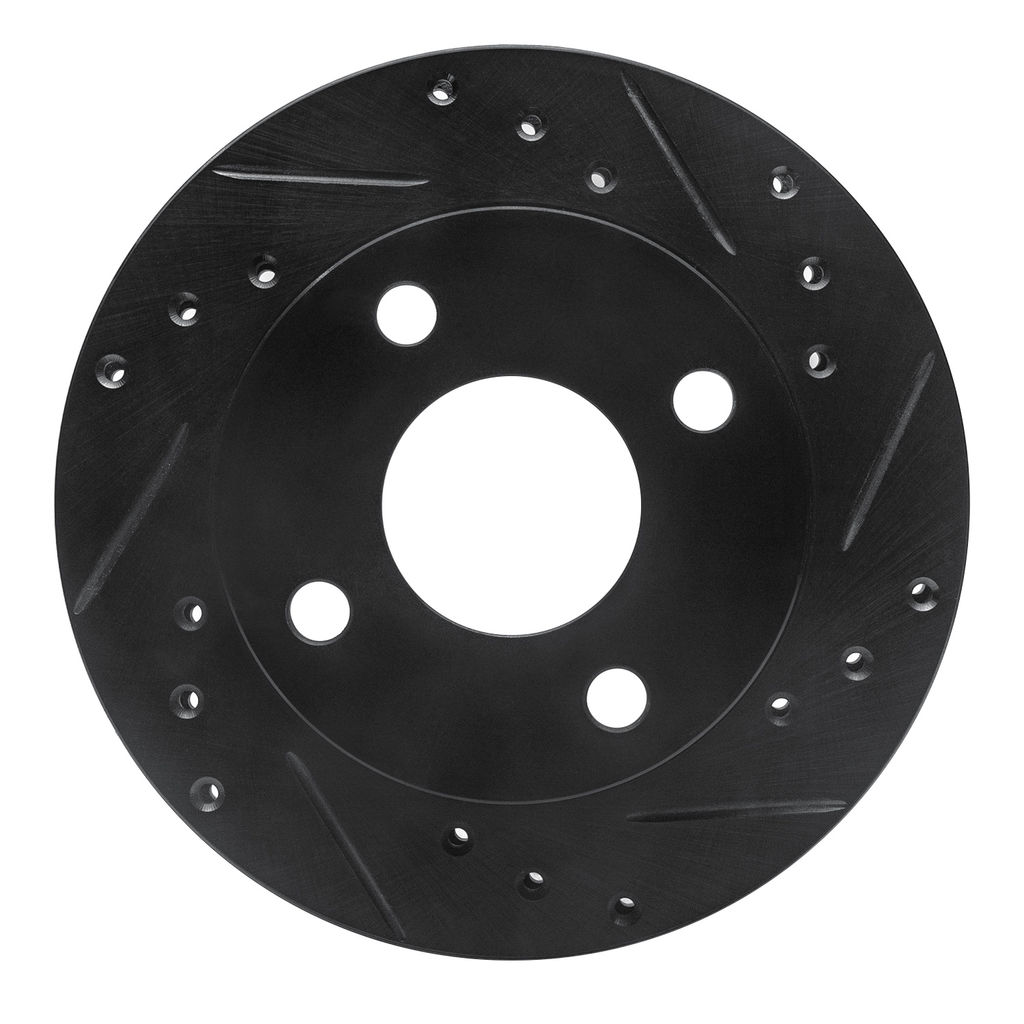 Dynamic Friction 633-54007R - Drilled and Slotted Black Zinc Brake Rotor