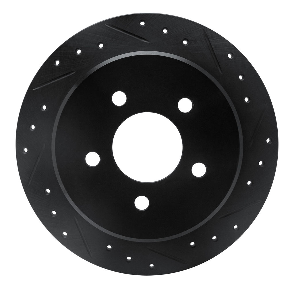 Dynamic Friction 633-54142R - Drilled and Slotted Black Zinc Brake Rotor