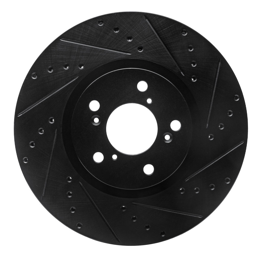 Dynamic Friction 633-59053R - Drilled and Slotted Black Zinc Brake Rotor