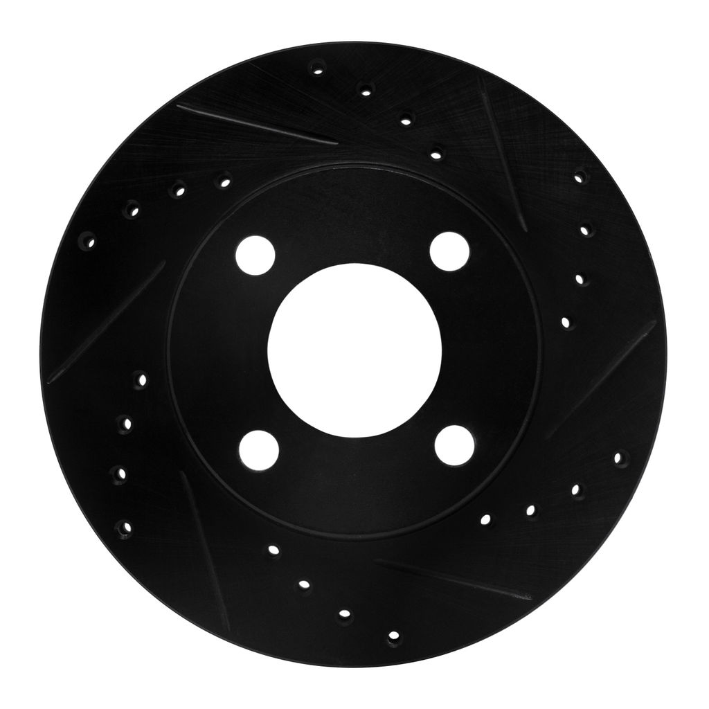 Dynamic Friction 633-73016R - Drilled and Slotted Black Zinc Brake Rotor