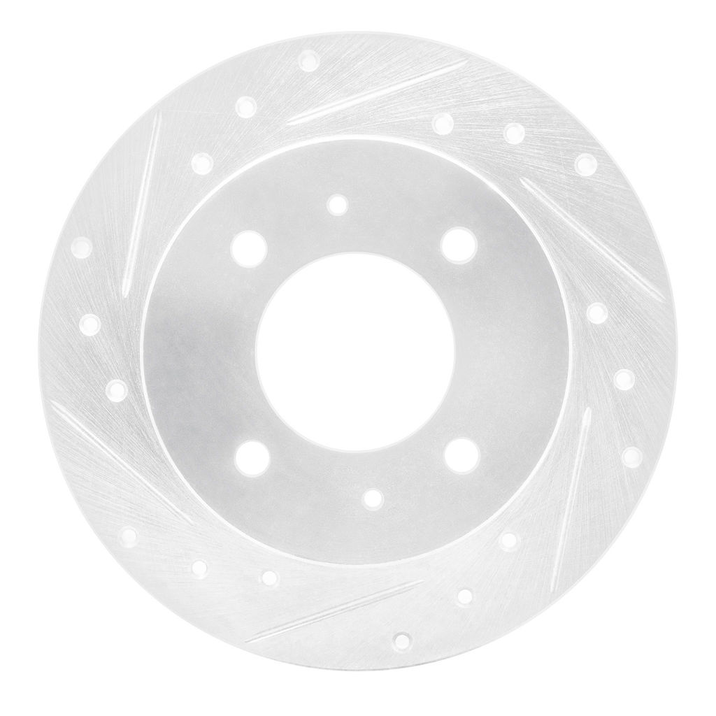 Dynamic Friction 631-03010L - Drilled and Slotted Silver Zinc Brake Rotor