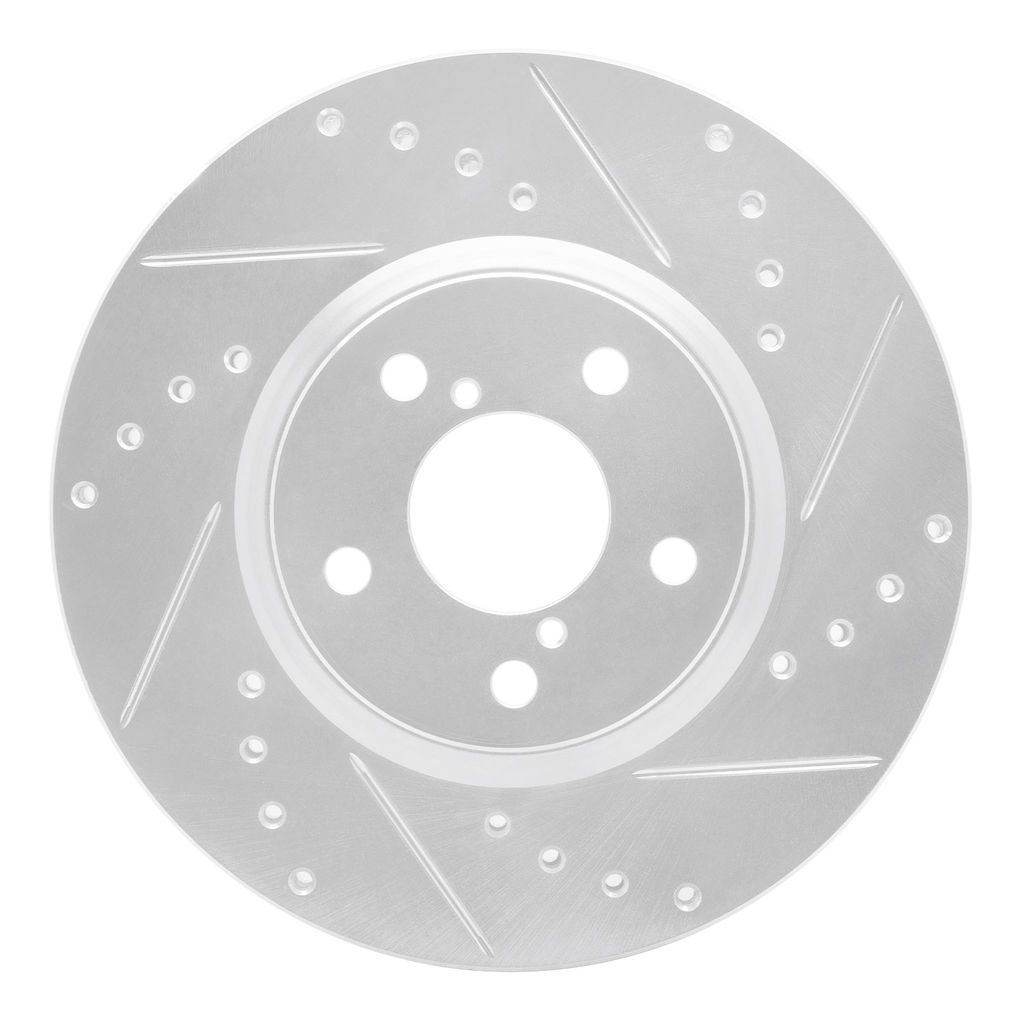 Dynamic Friction 631-13039R - Drilled and Slotted Silver Zinc Brake Rotor