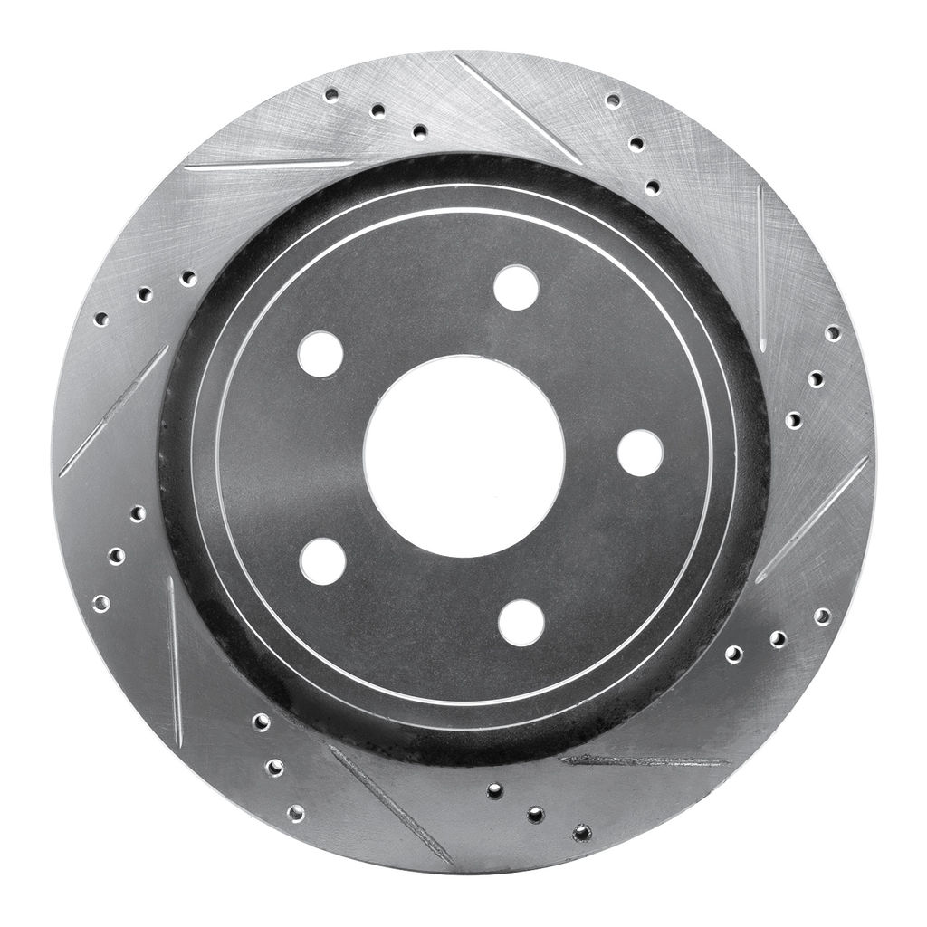Dynamic Friction 631-40095R - Drilled and Slotted Silver Zinc Brake Rotor