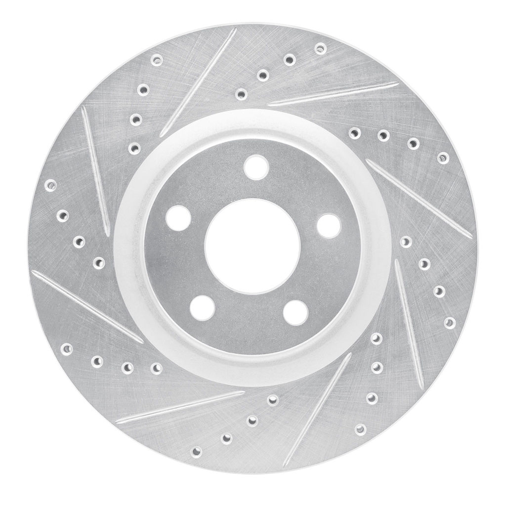 Dynamic Friction 631-54095L - Drilled and Slotted Silver Zinc Brake Rotor