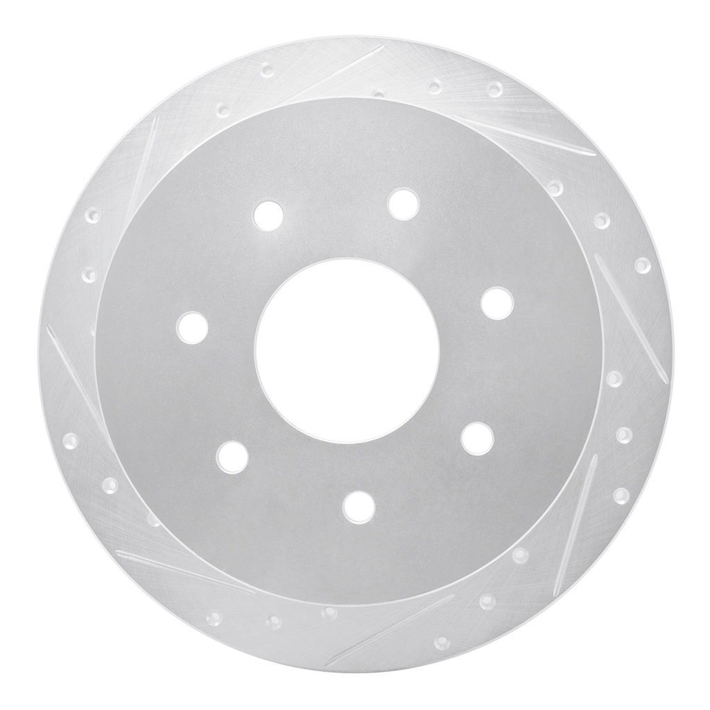 Dynamic Friction 631-54151L - Drilled and Slotted Silver Zinc Brake Rotor
