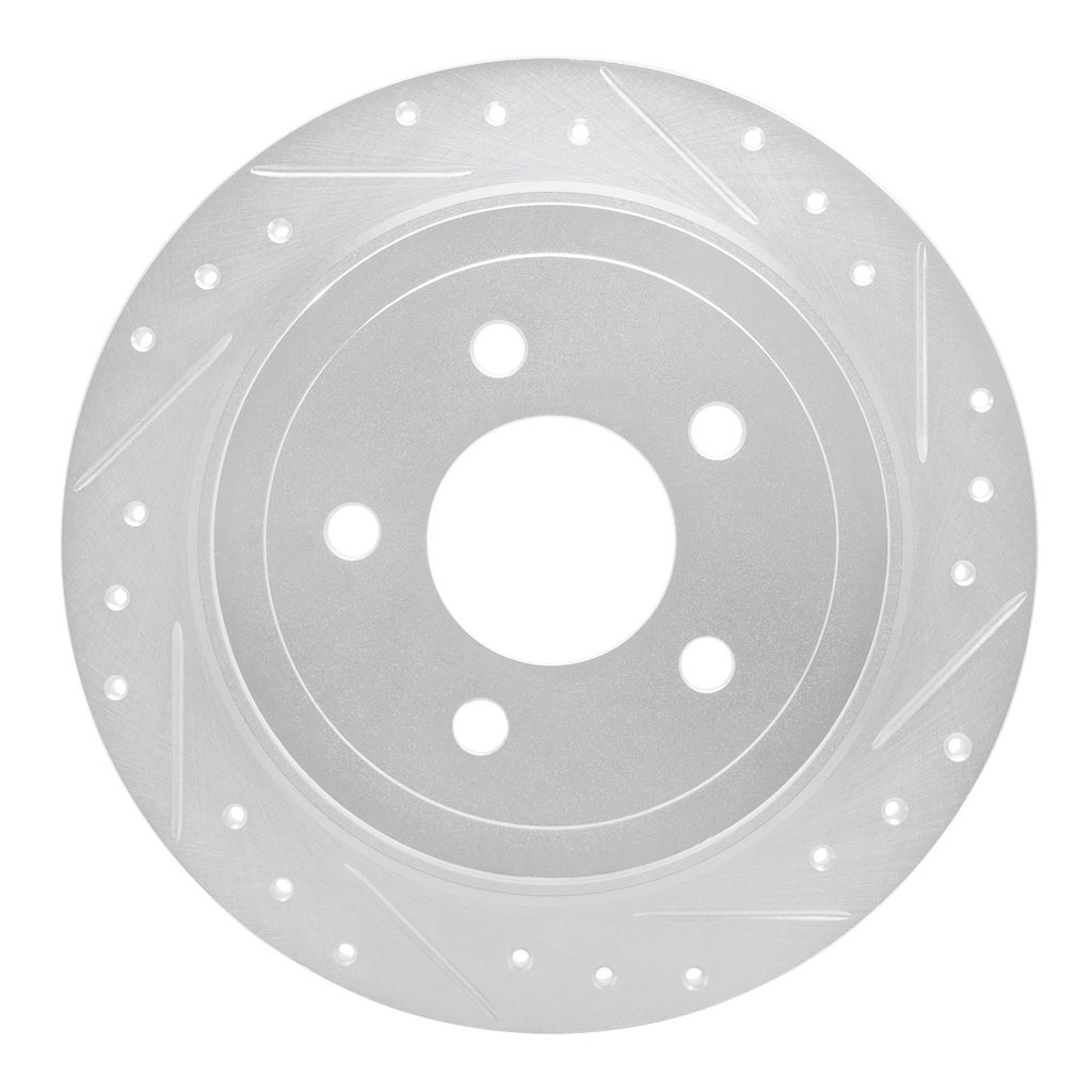 Dynamic Friction 631-54182R - Drilled and Slotted Silver Zinc Brake Rotor