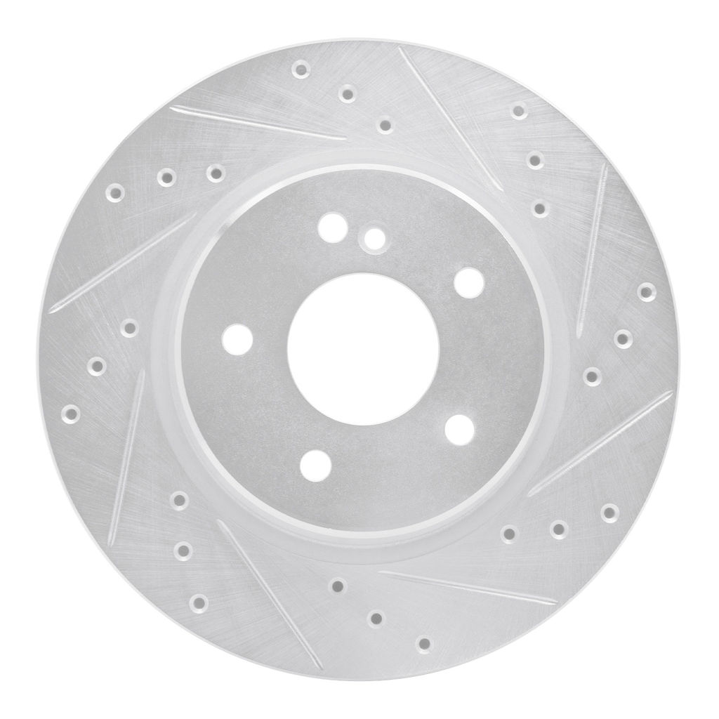Dynamic Friction 631-63040R - Drilled and Slotted Silver Zinc Brake Rotor