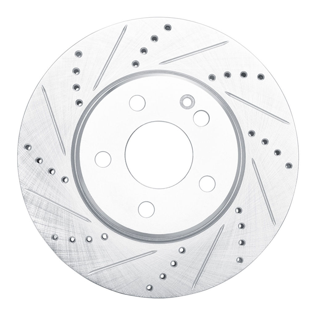 Dynamic Friction 631-63088L - Drilled and Slotted Silver Zinc Brake Rotor