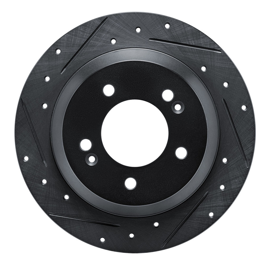 Dynamic Friction 633-03059L - Drilled and Slotted Black Zinc Brake Rotor