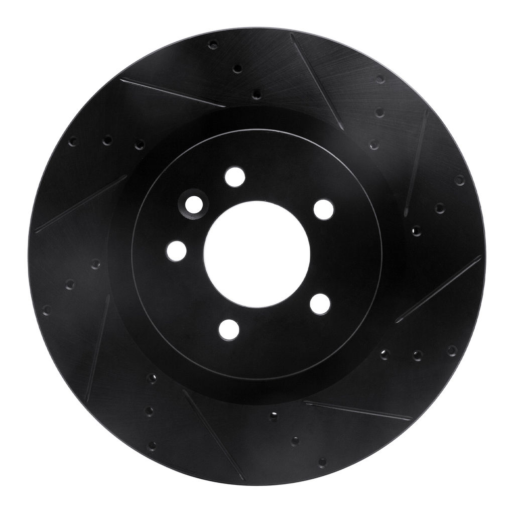 Dynamic Friction 633-11011R - Drilled and Slotted Black Zinc Brake Rotor