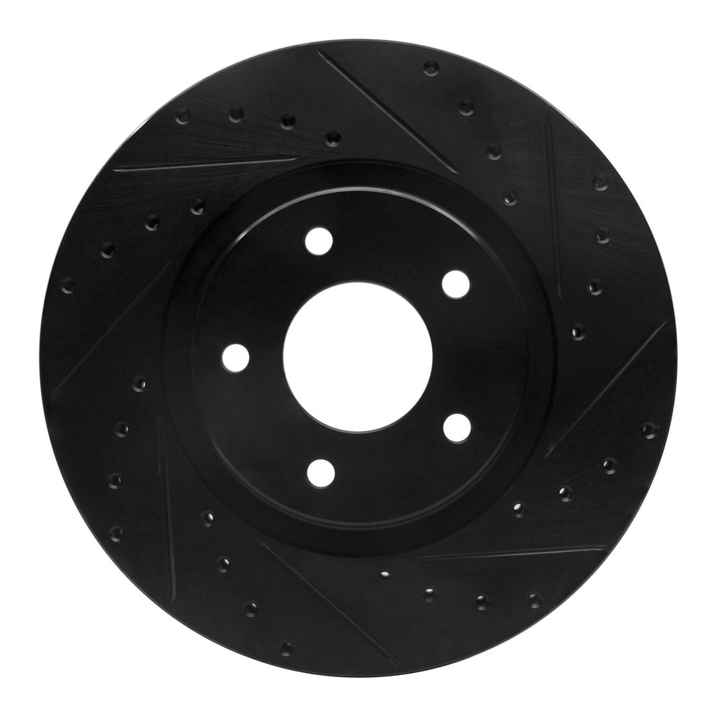 Dynamic Friction 633-20011R - Drilled and Slotted Black Zinc Brake Rotor