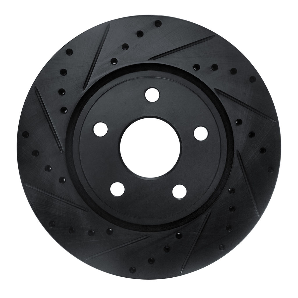 Dynamic Friction 633-42005L - Drilled and Slotted Black Zinc Brake Rotor