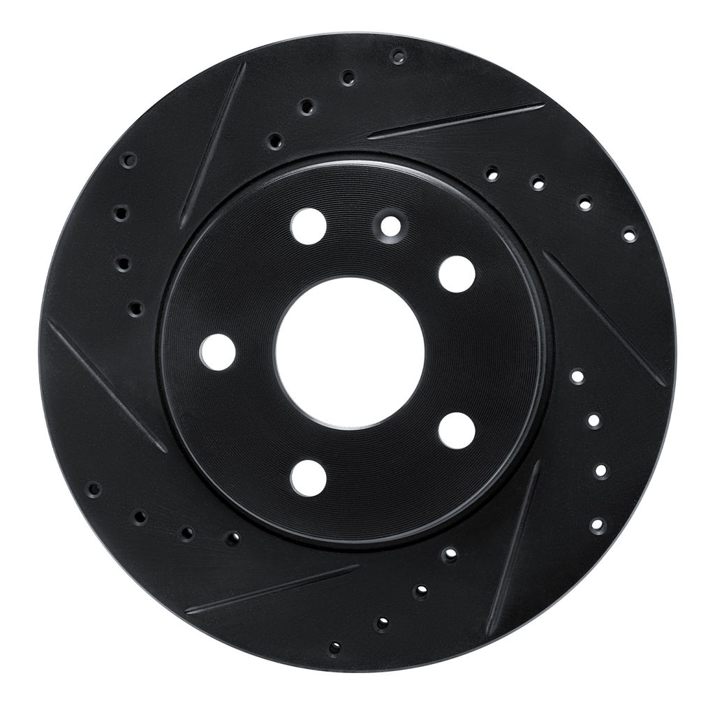 Dynamic Friction 633-45014L - Drilled and Slotted Black Zinc Brake Rotor