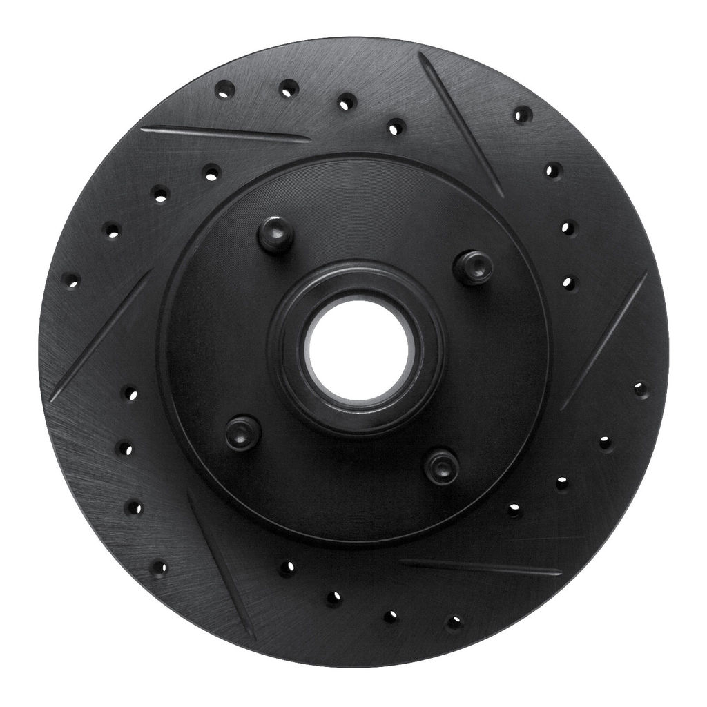 Dynamic Friction 633-54015R - Drilled and Slotted Black Zinc Brake Rotor