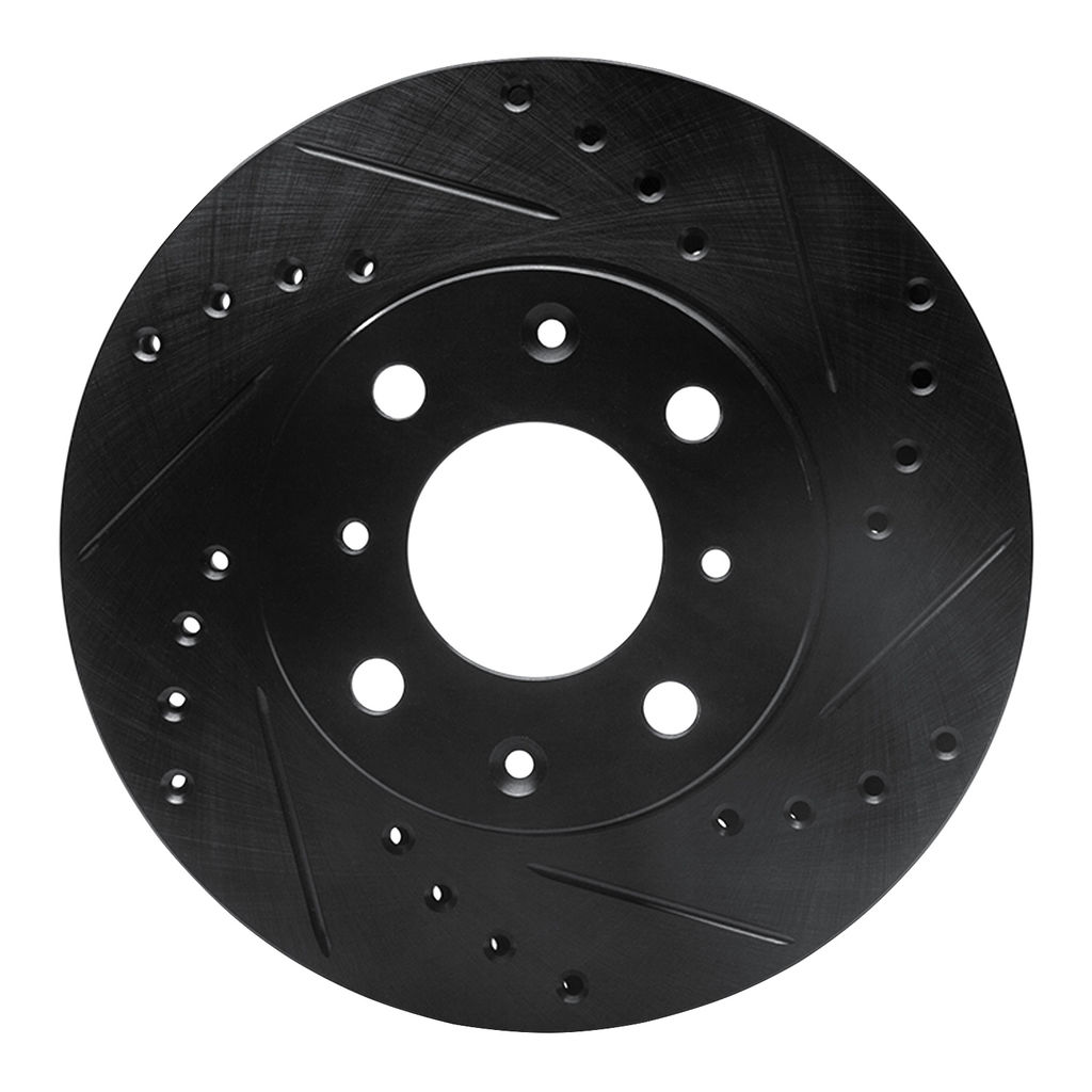 Dynamic Friction 633-59012R - Drilled and Slotted Black Zinc Brake Rotor