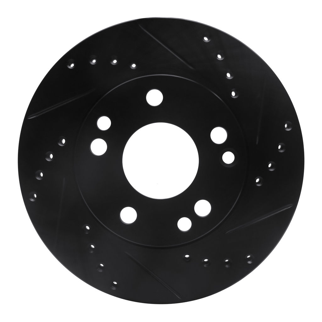 Dynamic Friction 633-63012R - Drilled and Slotted Black Zinc Brake Rotor