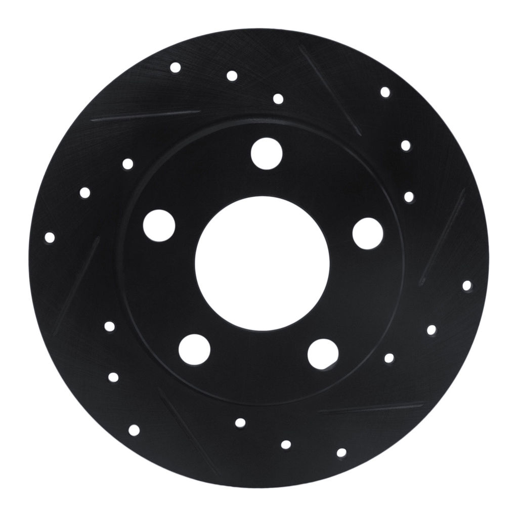 Dynamic Friction 633-74014R - Drilled and Slotted Black Zinc Brake Rotor