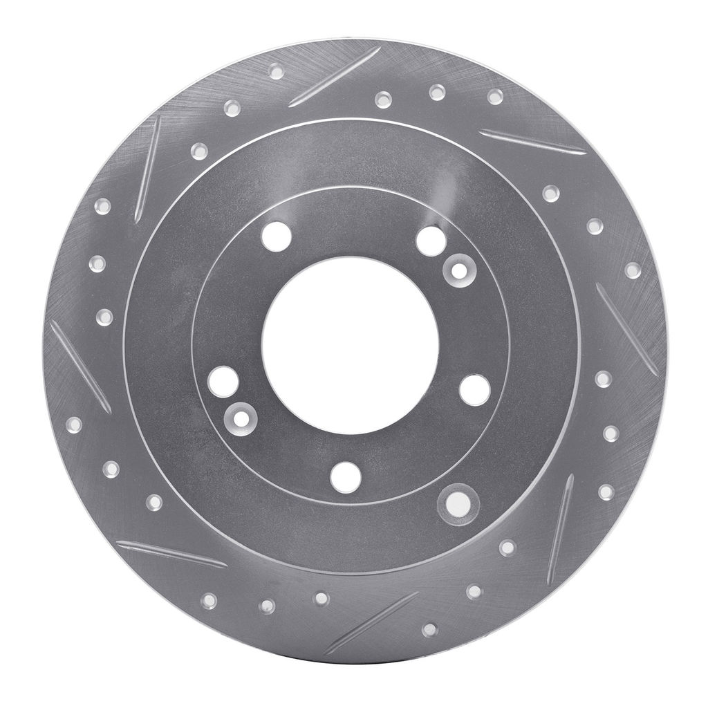 Dynamic Friction 631-03022L - Drilled and Slotted Silver Zinc Brake Rotor