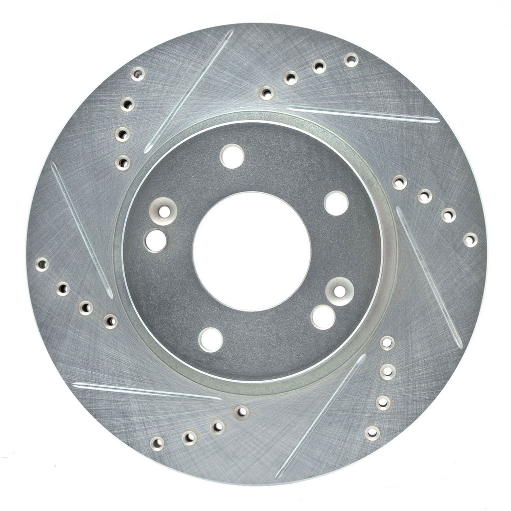 Dynamic Friction 631-03054L - Drilled and Slotted Silver Zinc Brake Rotor