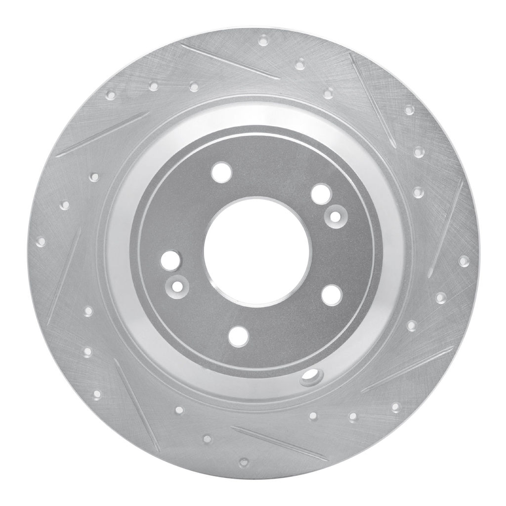 Dynamic Friction 631-21041R - Drilled and Slotted Silver Zinc Brake Rotor