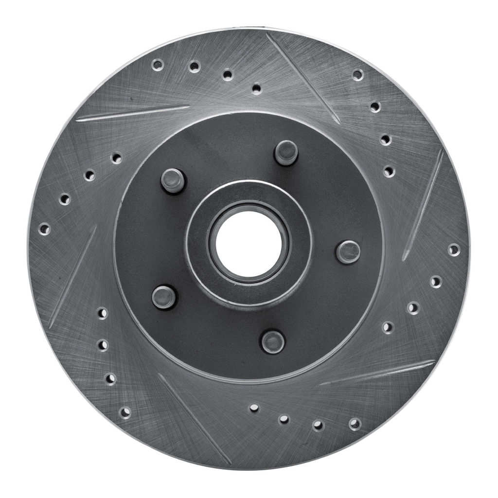 Dynamic Friction 631-54013R - Drilled and Slotted Silver Zinc Brake Rotor