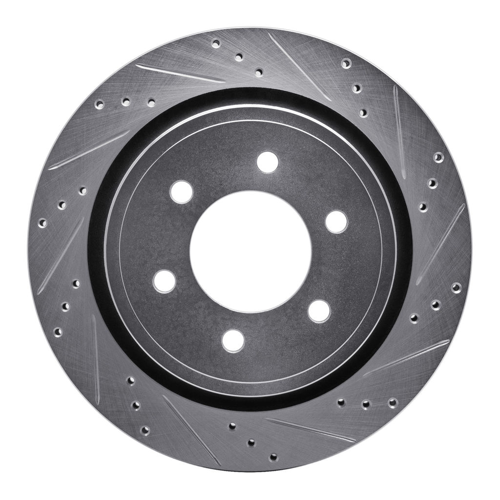 Dynamic Friction 631-54220R - Drilled and Slotted Silver Zinc Brake Rotor