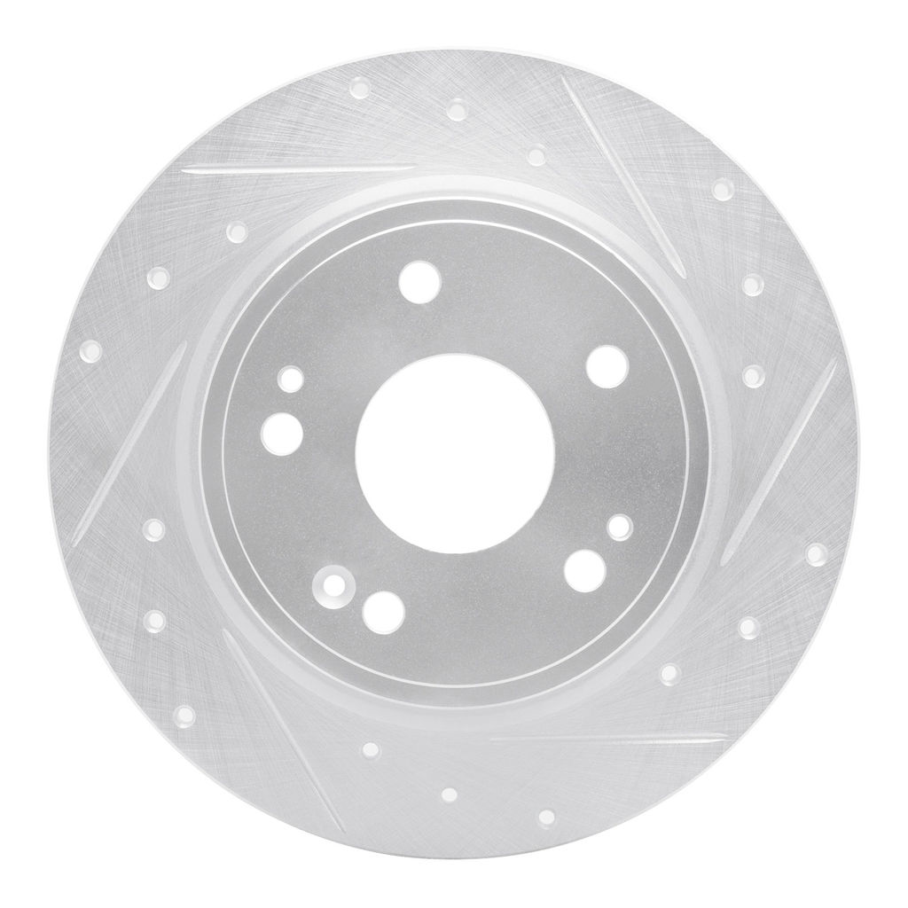 Dynamic Friction 631-59071R - Drilled and Slotted Silver Zinc Brake Rotor