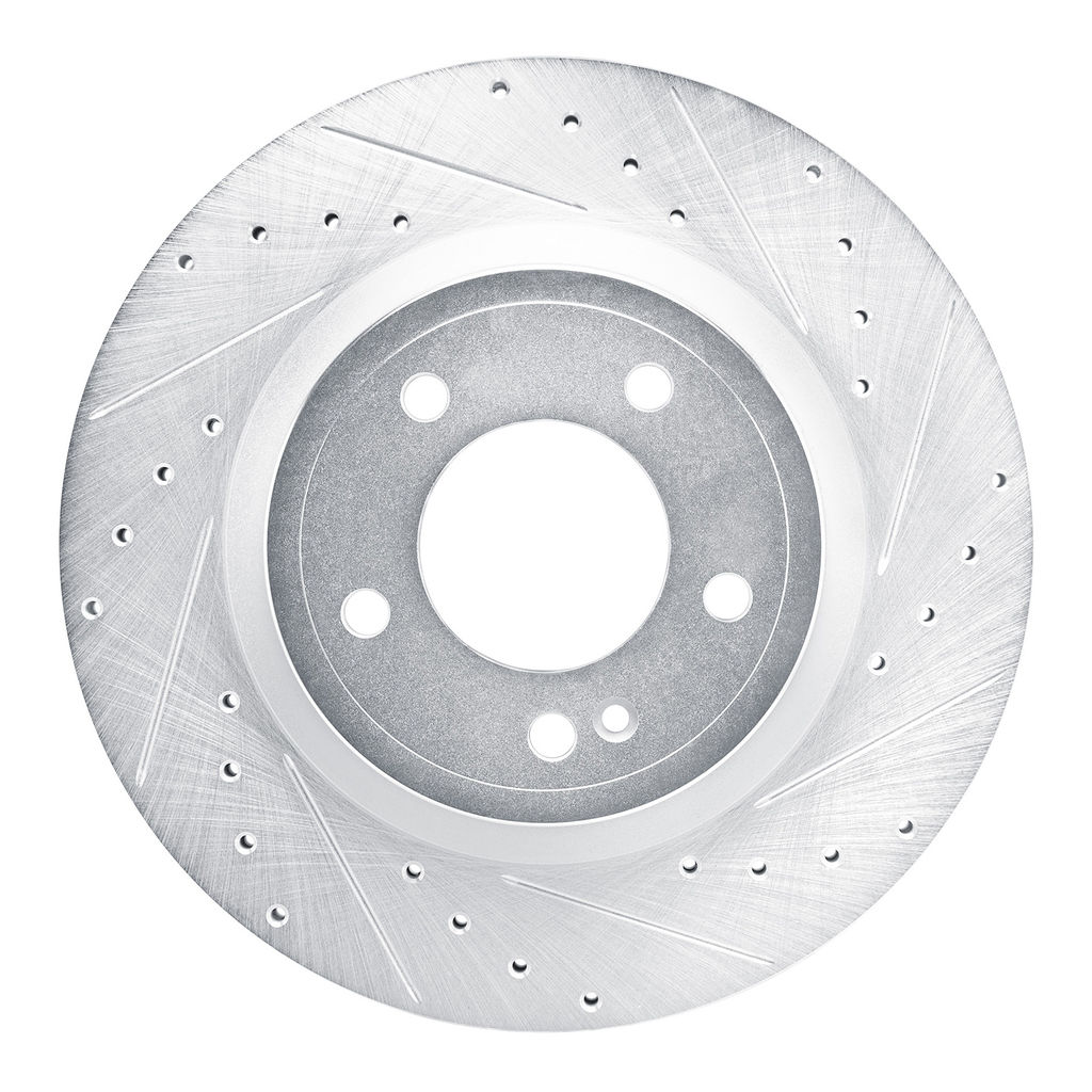 Dynamic Friction 631-63177R - Drilled and Slotted Silver Zinc Brake Rotor