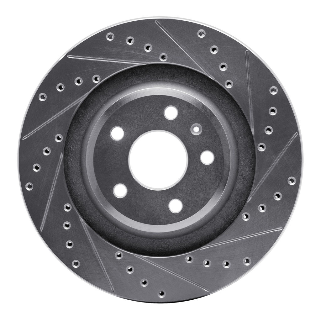 Dynamic Friction 631-73066R - Drilled and Slotted Silver Zinc Brake Rotor