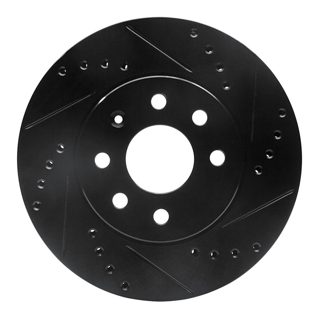 Dynamic Friction 633-18005R - Drilled and Slotted Black Zinc Brake Rotor