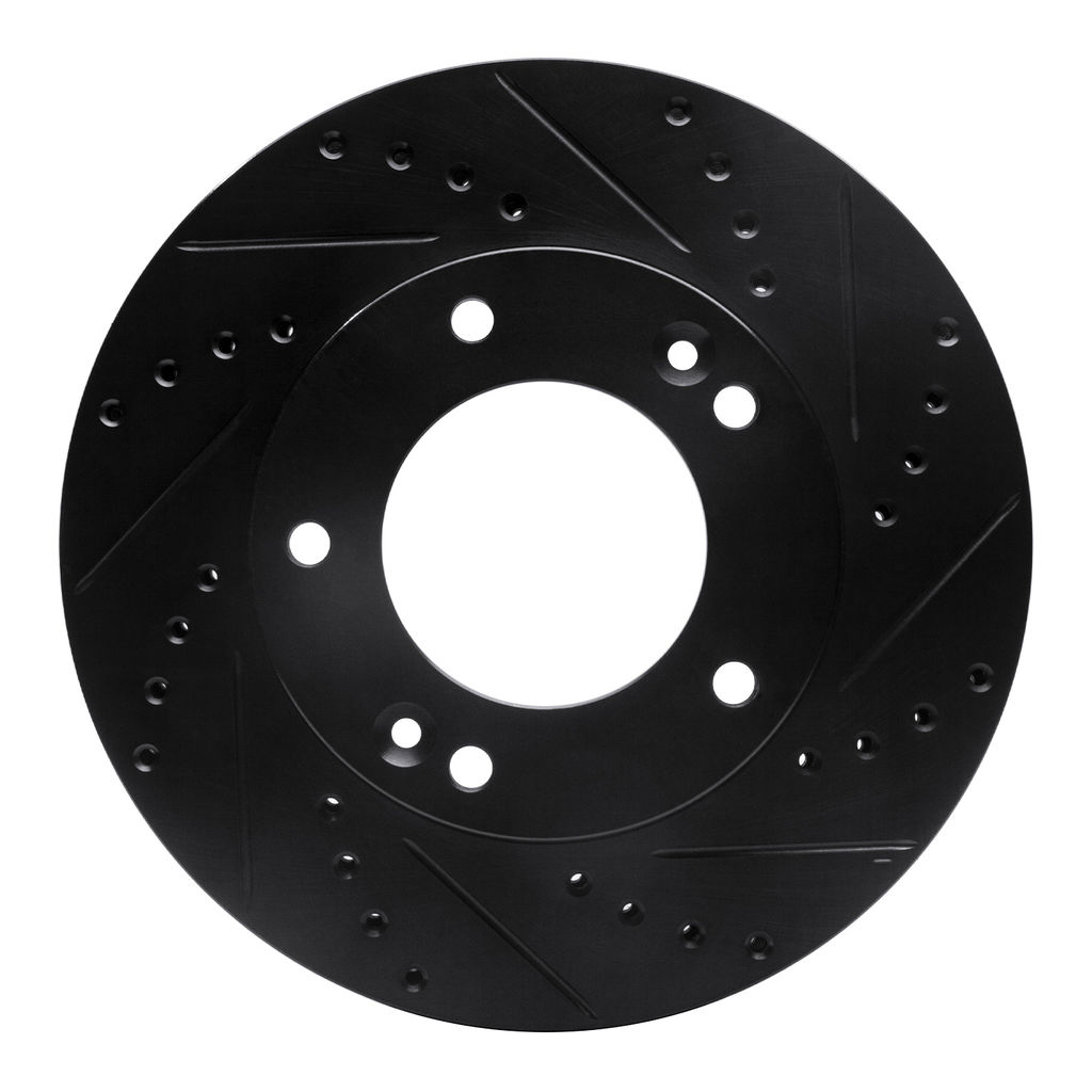 Dynamic Friction 633-21020R - Drilled and Slotted Black Zinc Brake Rotor