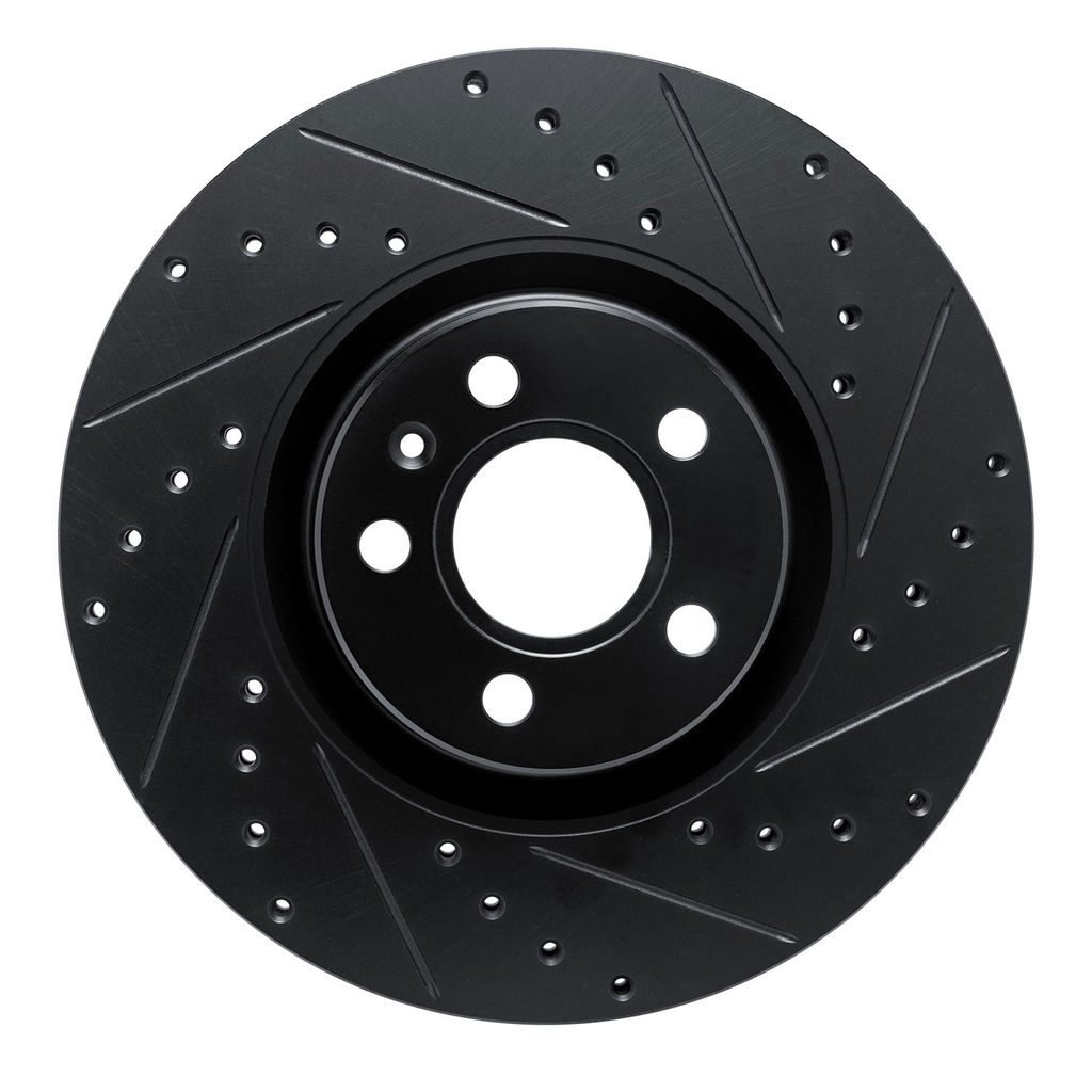 Dynamic Friction 633-27059R - Drilled and Slotted Black Zinc Brake Rotor