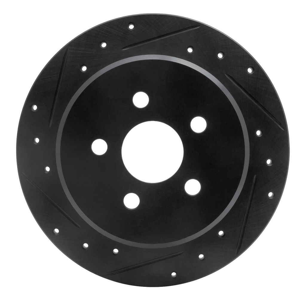 Dynamic Friction 633-39014L - Drilled and Slotted Black Zinc Brake Rotor