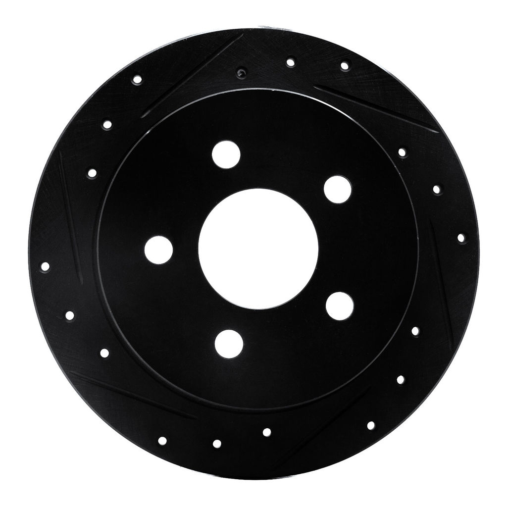 Dynamic Friction 633-52012L - Drilled and Slotted Black Zinc Brake Rotor